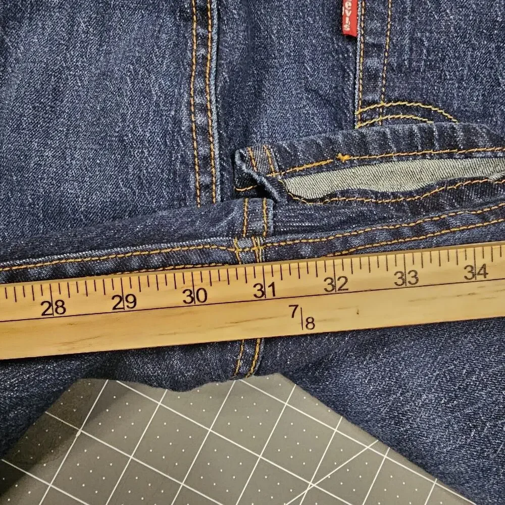 Levis 505 Jeans Mens 40x30 Blue Straight Fit Preppy Work Heritage Classic Biker